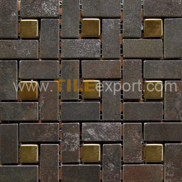 Mosaic--Rustic_Tile,With_Metal_Mosaics,LM-A03
