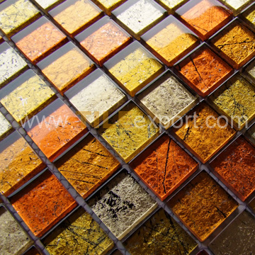 Mosaic--Crystal_Glass,Golden_Foil_Mosaics,LD-A01